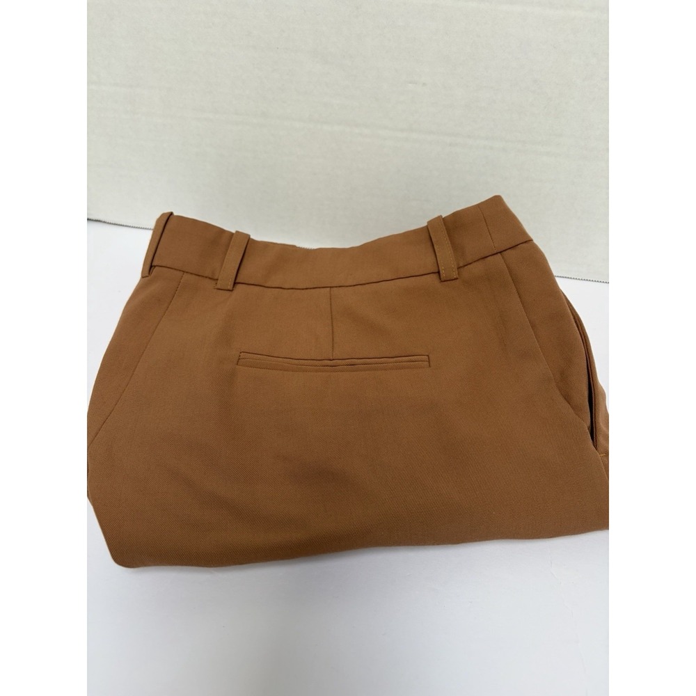 SEZANE Hi-Rise Caramel Polyester Wool Blend Tapered Leg Pants Size 42 US 10/12